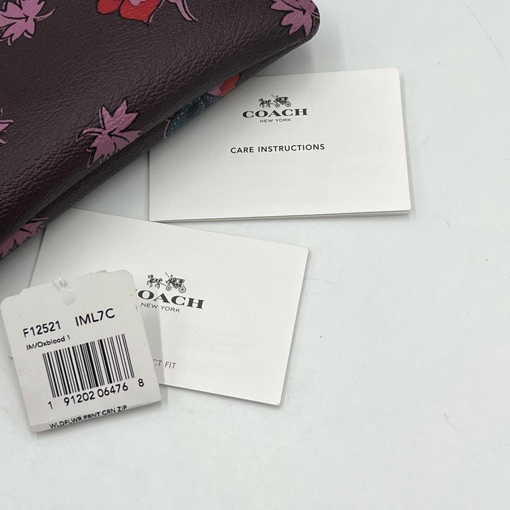 Coach Wildflower Print‎ Dk Lt Purple Wristlet Wallet F12521 New Limited Edition - Picture 11 of 11